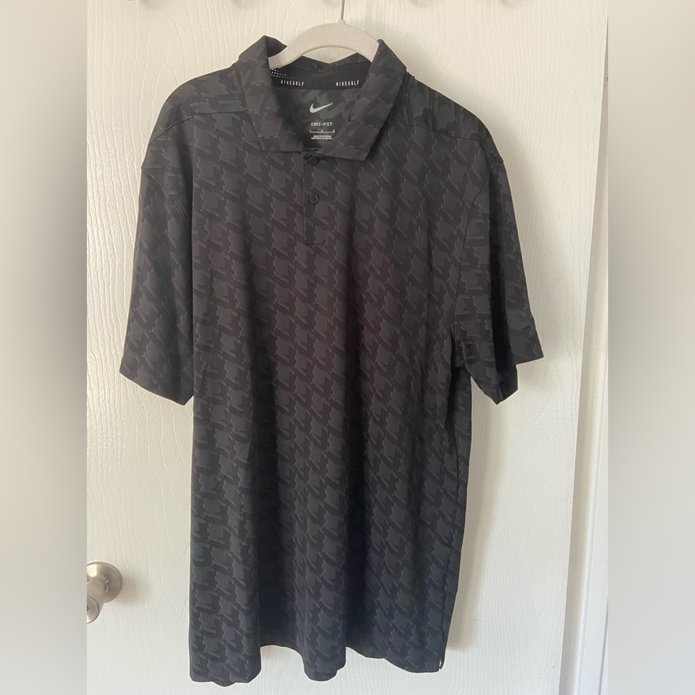 Black and Gray Nike Men’s Golf Polo Large